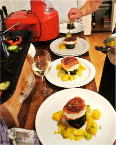 Erdäpfel-Safran,Ziegenkäse